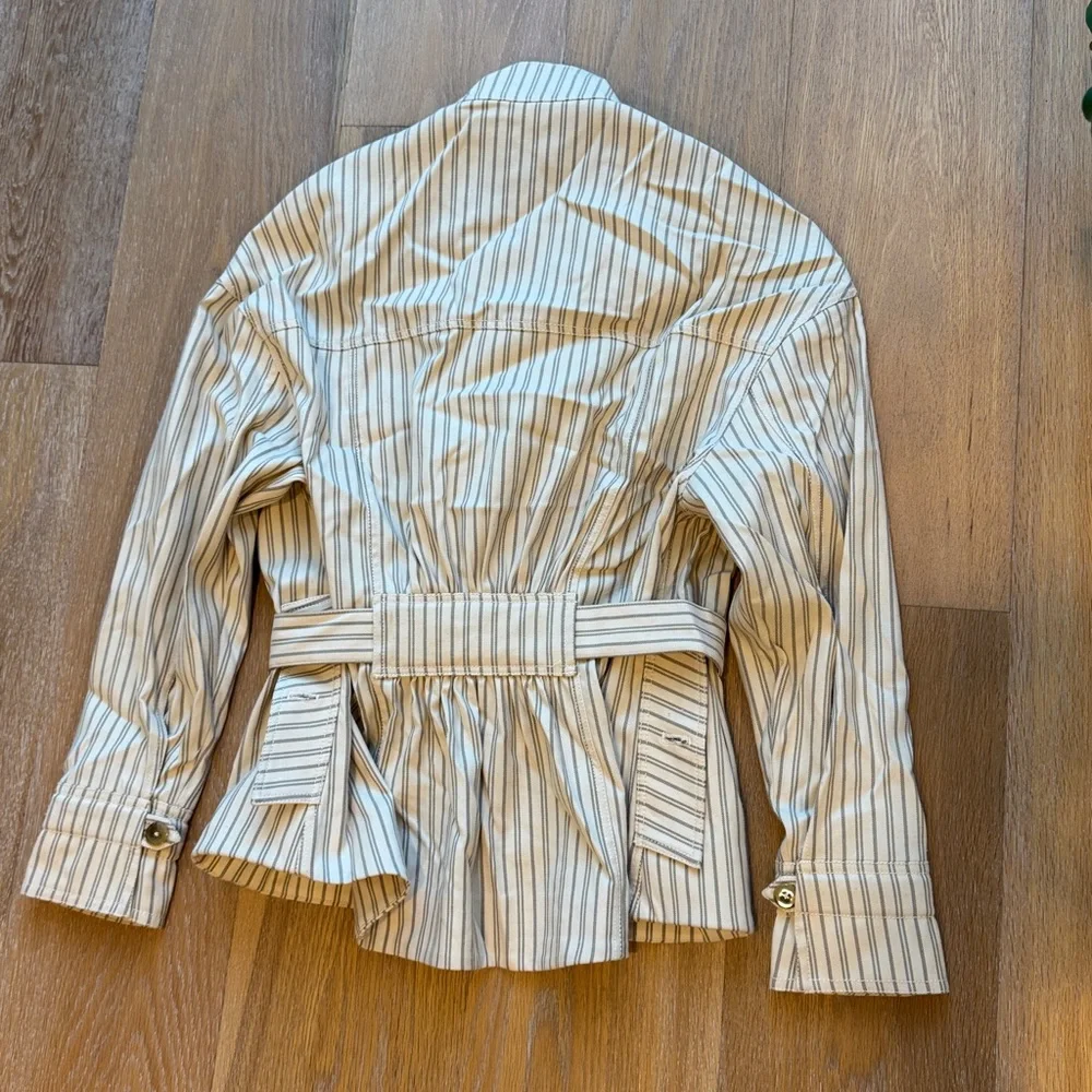 Jonathan Simkhai Rae Beige Cargo Jacket Ecru Striped
